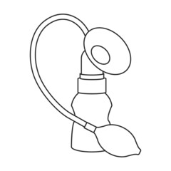 Breast pump vector icon.Outline vector icon isolated on white background breast pump.