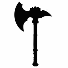 black silhouette ax, poleax vector, isolated