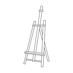 Easel vector outline icon. Vector illustration easel on white background. Isolated outline illustration icon of canvas on stand .