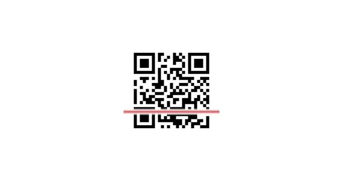 QR code, scan. Motion graphic design. Alpha channel. 4k.