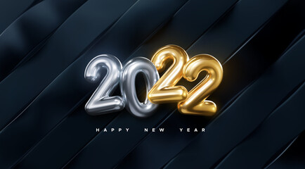 Happy New 2022 Year - obrazy, fototapety, plakaty