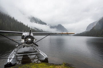 sea plane in the mountains