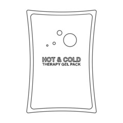 Bag ice vector outline icon. Vector illustration cold pouch on white background. Isolated outline illustration icon of bag ice .