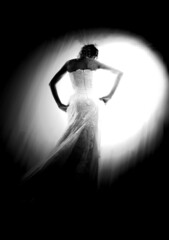 Fototapeta premium woman in white dress posing