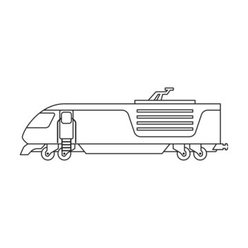 recommend clip art: Locomotive with wagon vector outline icon. Vector illustration railway train. on white background. Isolated outline illustration icon of locomotive and wagon .