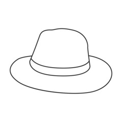 Summer hat vector outline icon. Vector illustration sun cap on white background. Isolated outline illustration icon of summer hat .