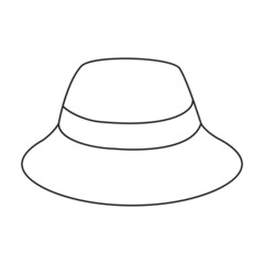 Summer hat vector outline icon. Vector illustration sun cap on white background. Isolated outline illustration icon of summer hat .