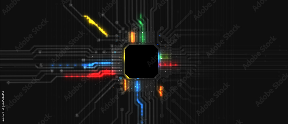 Poster Abstract circuit board futuristic technology processing background