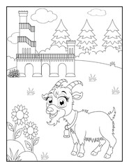 Animal Coloring Book Pages for Kids. Coloring book for children. Animals.