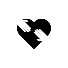 Fototapeta na wymiar Hands in the heart icon charity set