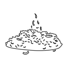 Coconut flakes vector icon.Outline vector icon isolated on white background coconut flakes.