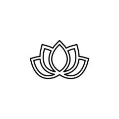 lotus sign icon in Asia set