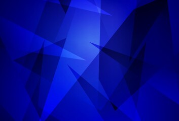 Obraz premium Dark BLUE vector background with triangles.
