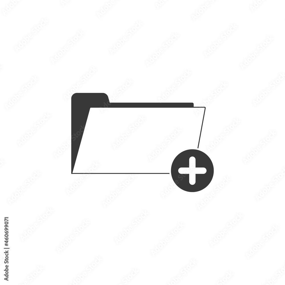 Poster add folder icon in computer technology set