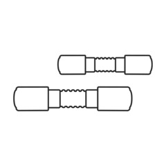 Dumbbell vector icon. Outline vector icon isolated on white background dumbbell.