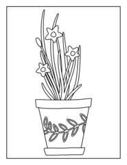 Flower Coloring Book Pages for Kids. Coloring book for children. Flowers.
