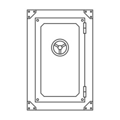 Safe of door vector icon.Outline vector icon isolated on white background safe of door.