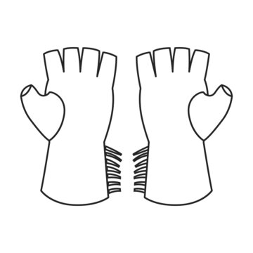 recommend clip art: Cowboy glove vector icon.Outline vector icon isolated on white background cowboy glove.