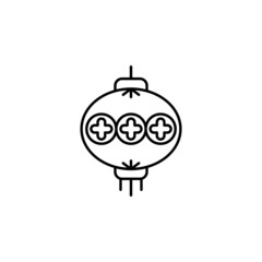 chinese lantern icon Decoration set