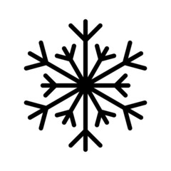 Simple snowflake of black lines. Festive decoration for New Year and Christmas