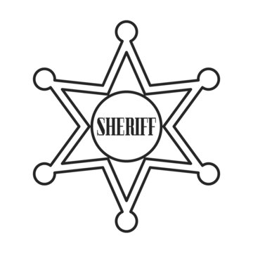 Star sheriff vector icon.Outline vector icon isolated on white background star sheriff.