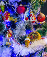 Christmas decorations. Christmas tree. The holiday is coming. Christmas fairy tale