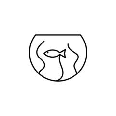 aquarium with fish icon Decoration set