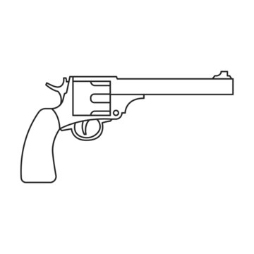 recommend clip art: Revolver of gun vector icon.Outline vector icon isolated on white background revolver of gun.