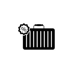 Suitcase, discount icon in discount set