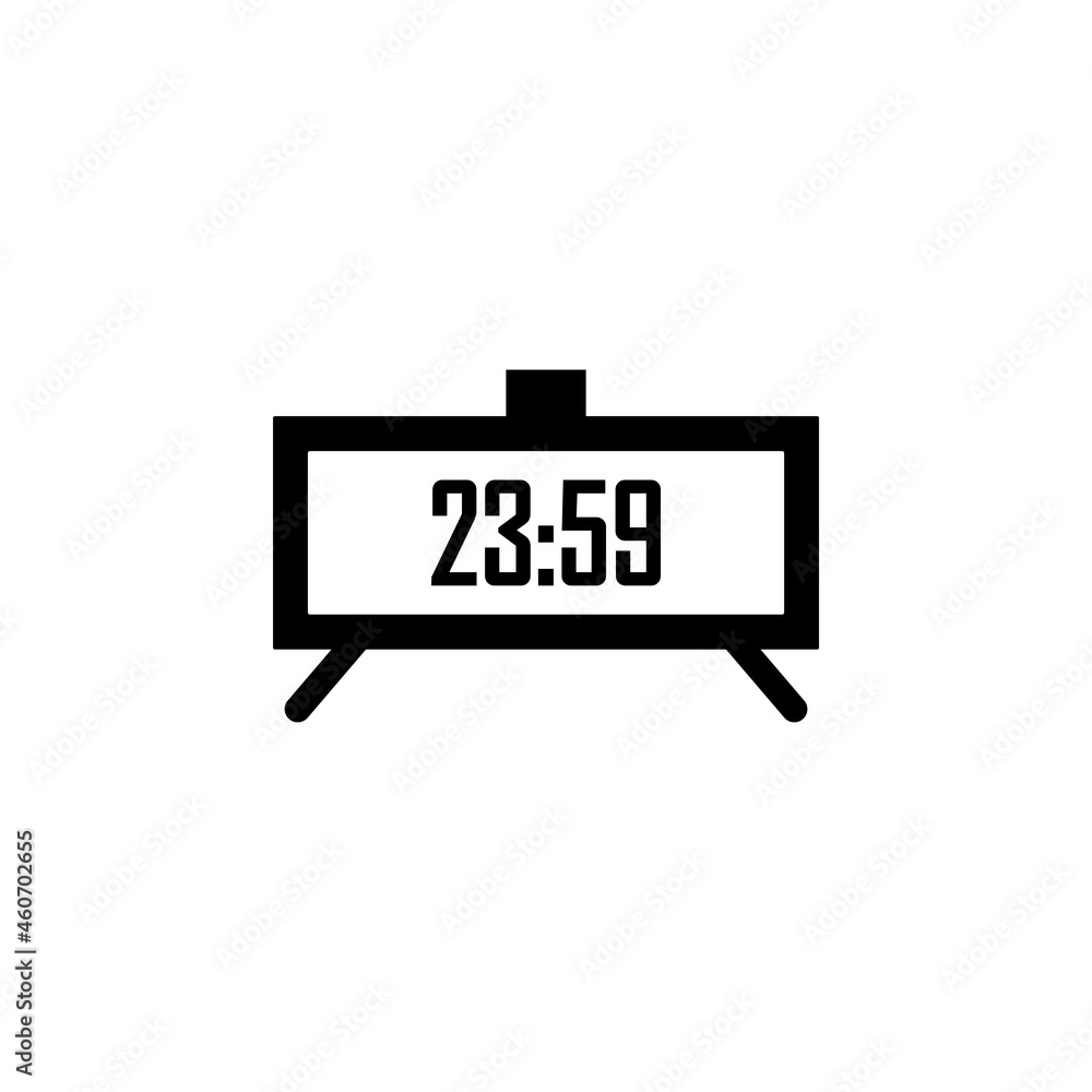 Poster digital clock icon in event and circus set