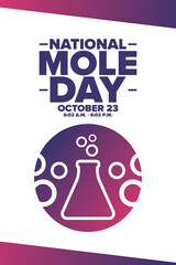Obraz premium National Mole Day. October 23. Holiday concept. Template for background, banner, card, poster with text inscription. Vector EPS10 illustration.