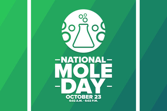 National Mole Day. October 23. Holiday concept. Template for background, banner, card, poster with text inscription. Vector EPS10 illustration.