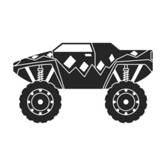 Monster truck vector icon.Black vector icon isolated on white background monster truck. © Svitlana