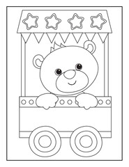 Circus Coloring Book Pages for Kids. Coloring book for children. Circus.