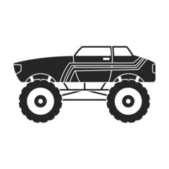 Fototapeta na wymiar Monster truck vector icon.Black vector icon isolated on white background monster truck.