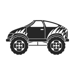 Monster truck vector icon.Black vector icon isolated on white background monster truck.
