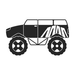 Monster truck vector icon.Black vector icon isolated on white background monster truck.
