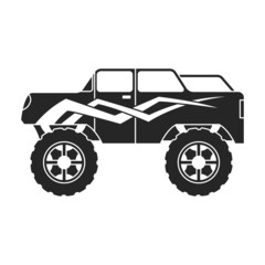 Fototapeta na wymiar Monster truck vector icon.Black vector icon isolated on white background monster truck.