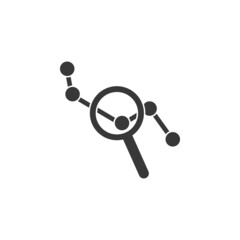 magnifier, chart icon in finance analysis set