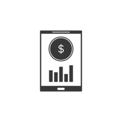 phone, money, chart icon in finance analysis set