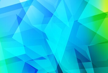 Obraz premium Light Blue, Green vector shining triangular background.