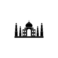 Taj Mahal icon in India set