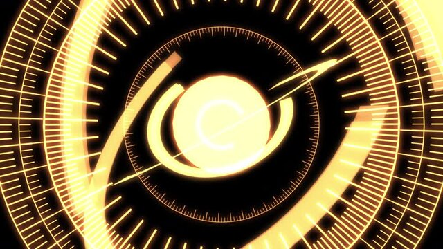 3D Arc Sphere Audio Reactive Equalizer Bold Yellow VJ Loop Animation