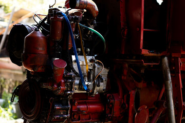 tractor engine, background, place for text