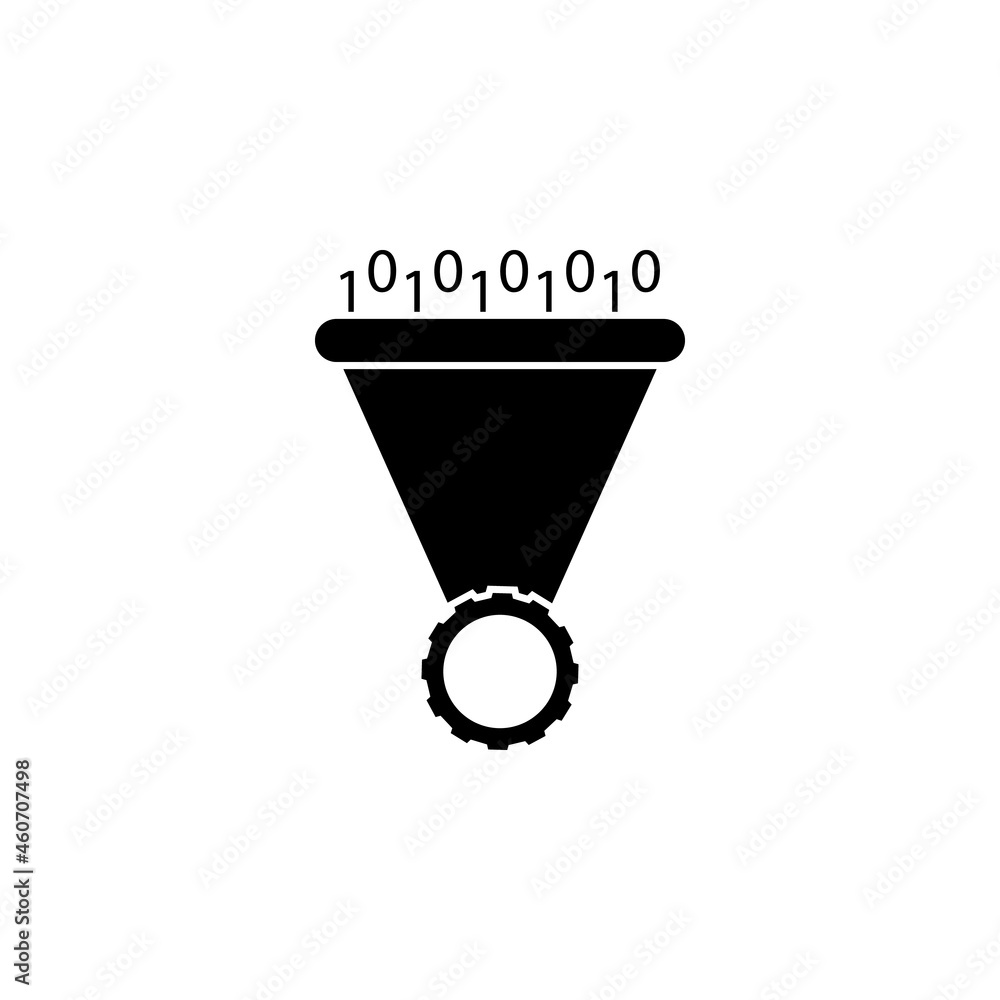 Poster grinder, binary code icon in it set