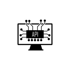 monitor, connections, api icon in IT set