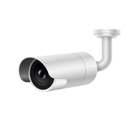 Cctv camera for security and protection wall. Video surveillance system and safety concept