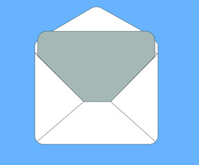 open white with light blue envelope background with card message