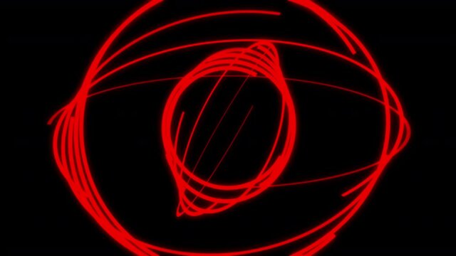 3D Arc Sphere Blinking Red VJ Loop Animation Big