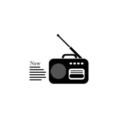 Radio, news icon in Media, Press set